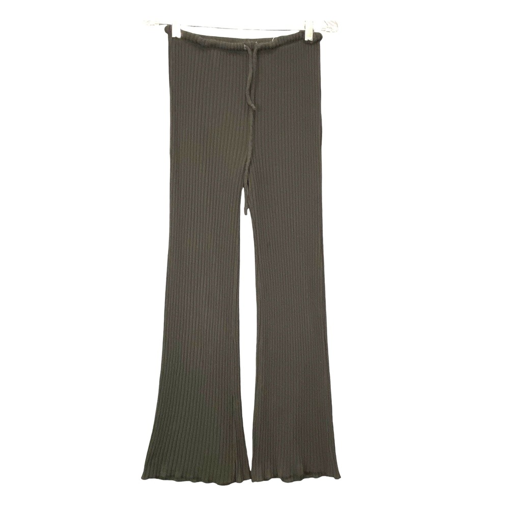 BILLABONG Women‎ Ribbed Stretchy Wide Leg Sweatpants Sz M Dark Gray Beachy Comfy